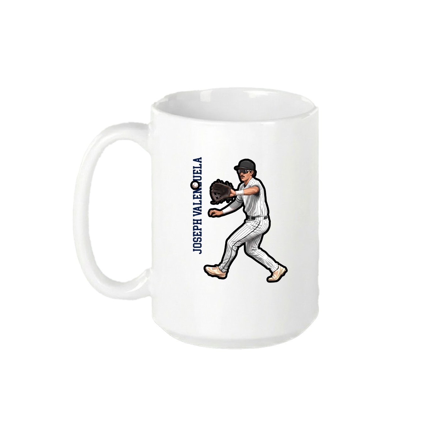 15oz Coffee Mug — Name Vertical in White