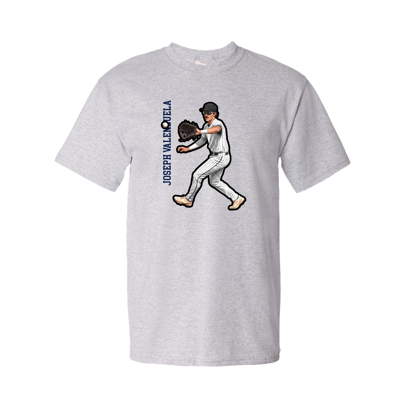Youth Tee — Name Vertical in Grey