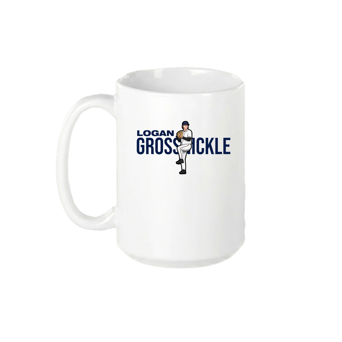 15oz Coffee Mug — Player Name in White