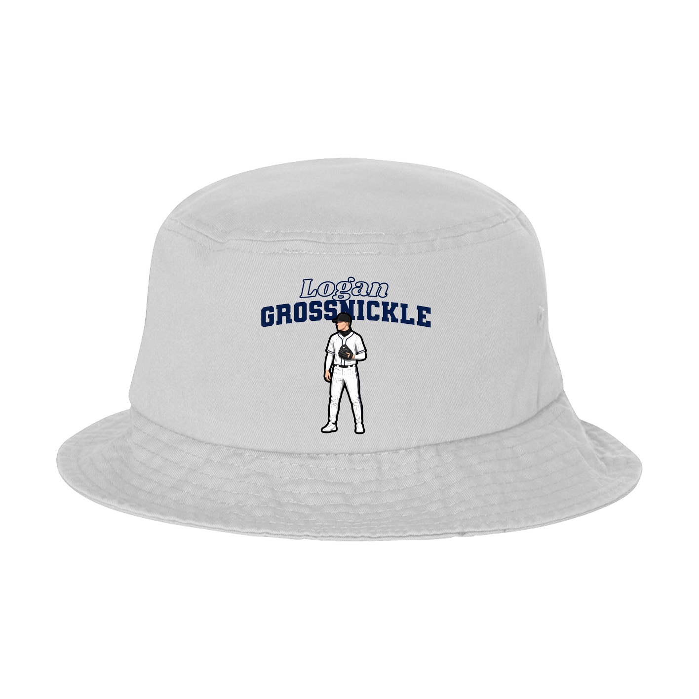 Bucket Cap — Name Arch in White