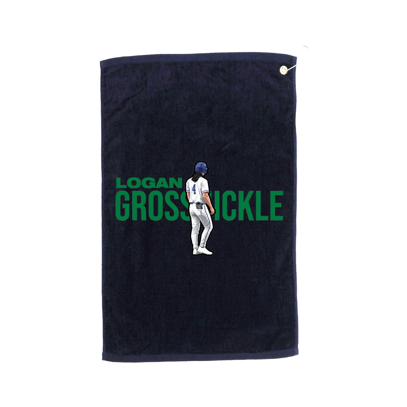 Golf Towel — Player Name in Navy