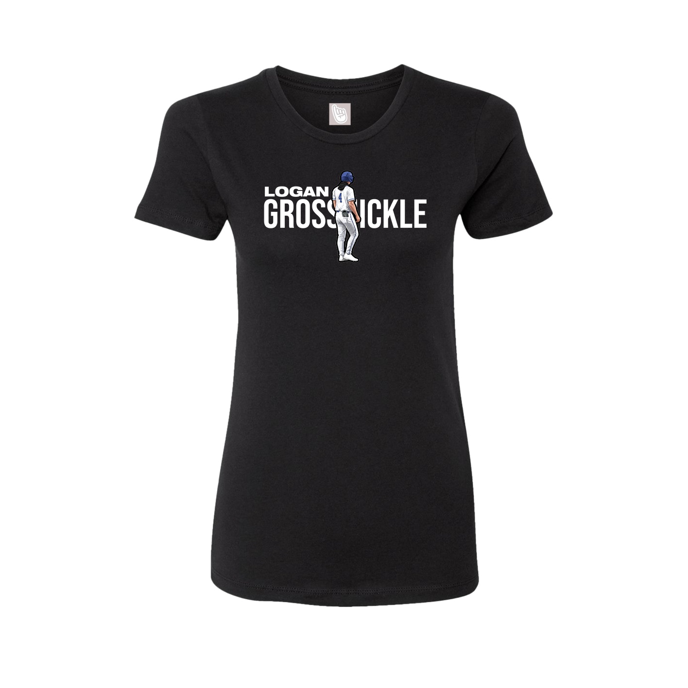 Fitted Women's Tee — Player Name in Black