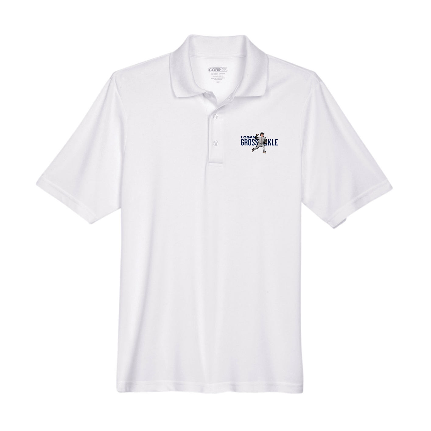 Performance Polo — Player Name in White