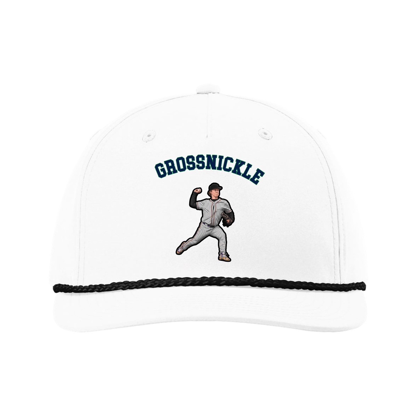 Five-Panel Classic Rope Cap — Shirsey Arch in White