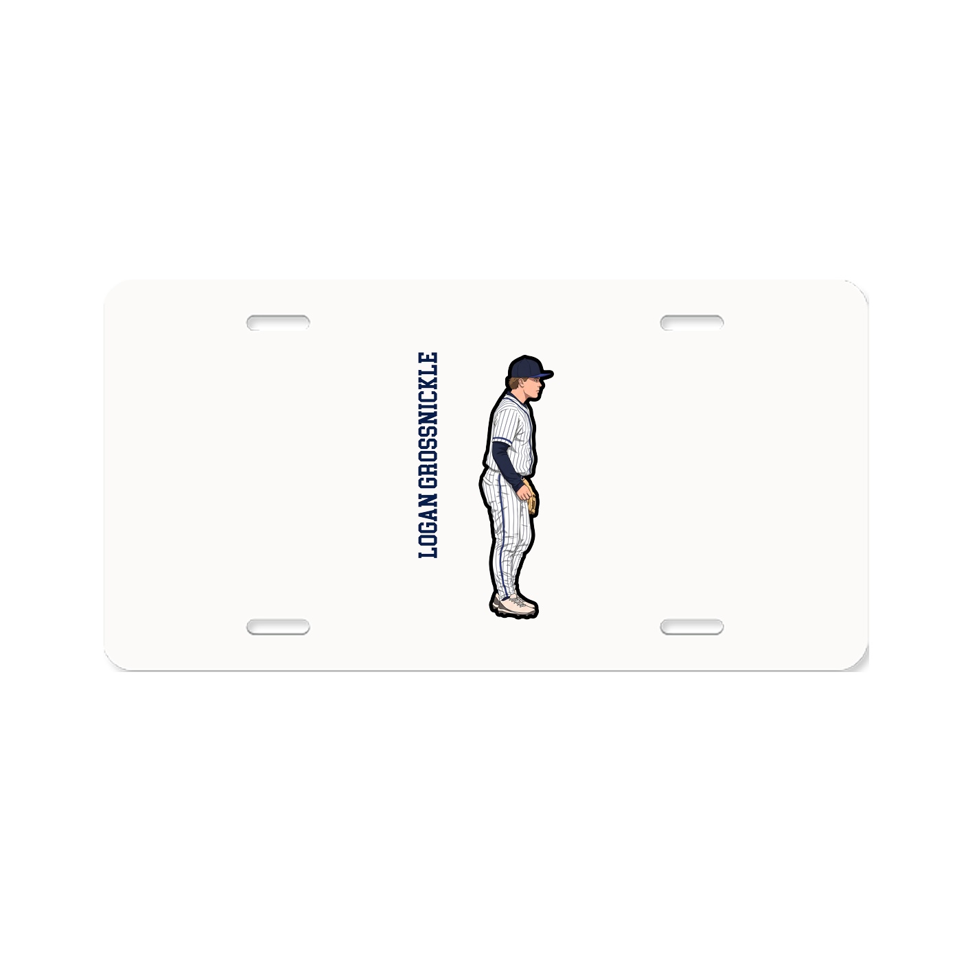 License Plate — Name Vertical in Classic