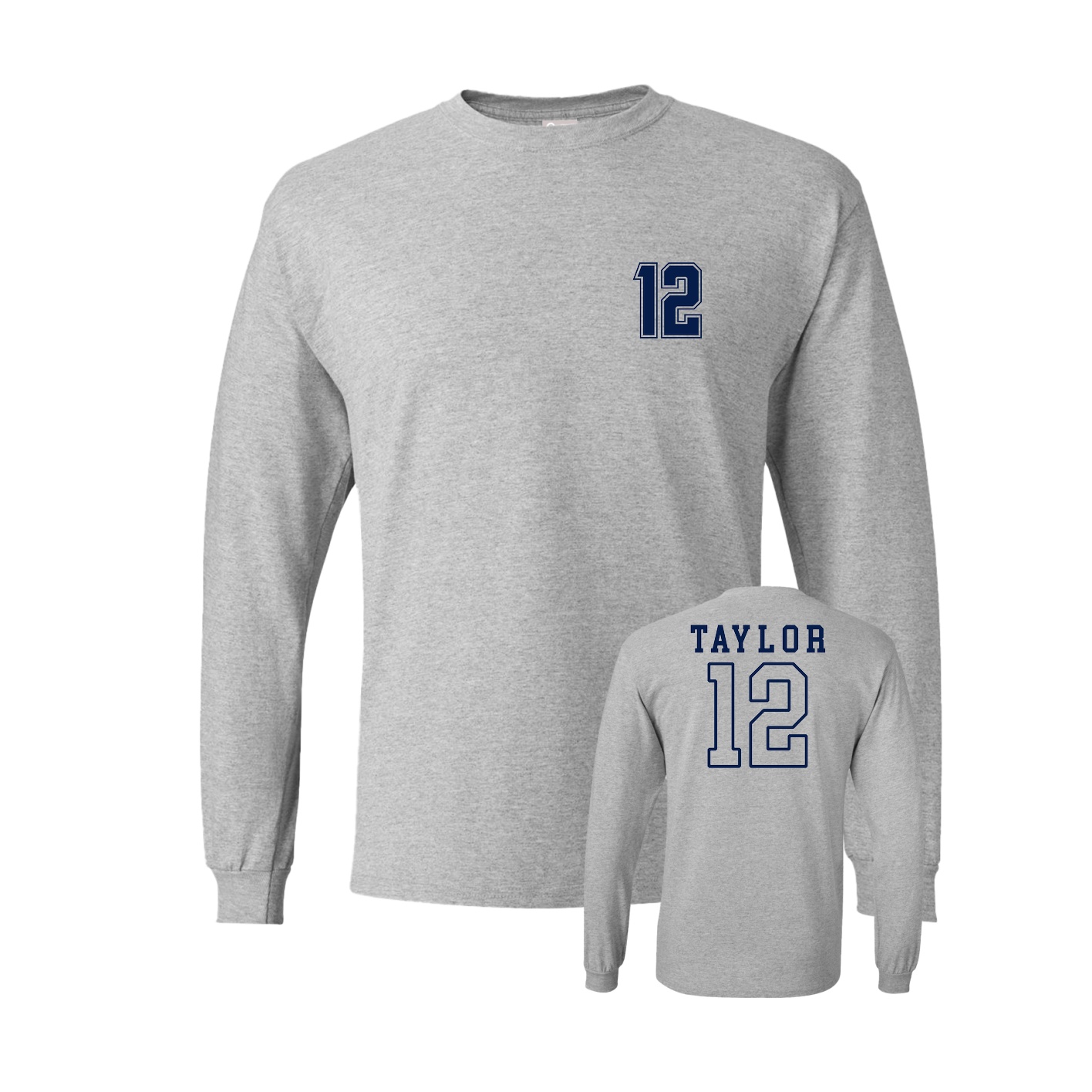 Long Sleeve Tee — Chest Back in Grey