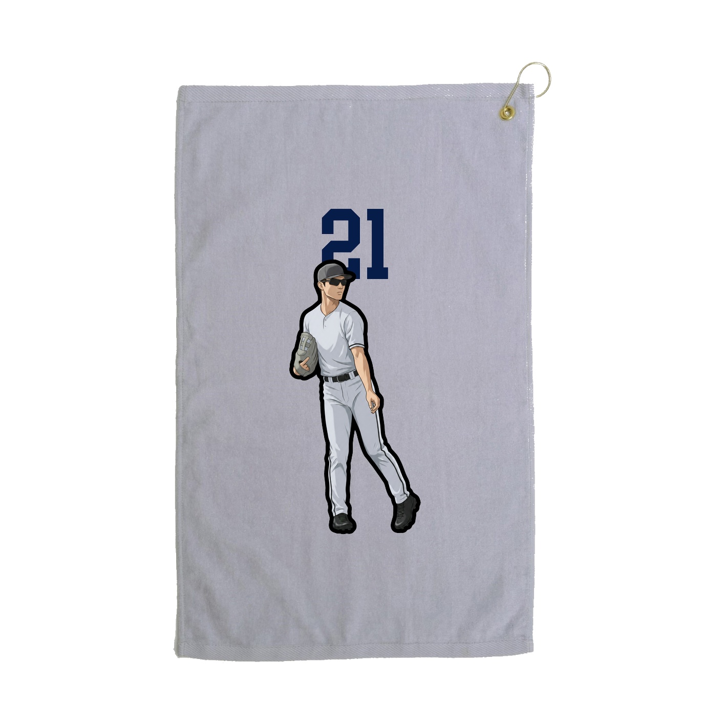 Golf Towel — Number Top in Grey