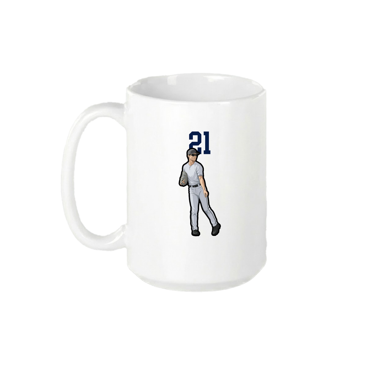 15oz Coffee Mug — Number Top in White