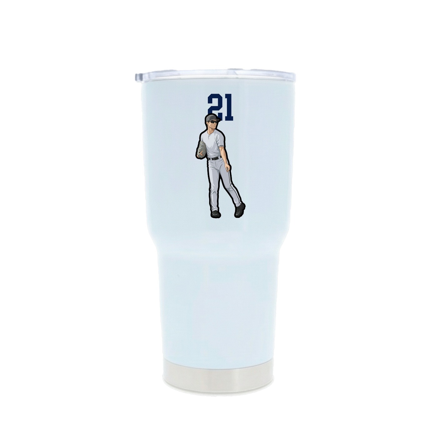 30oz Stainless Steel Tumbler — Number Top in White