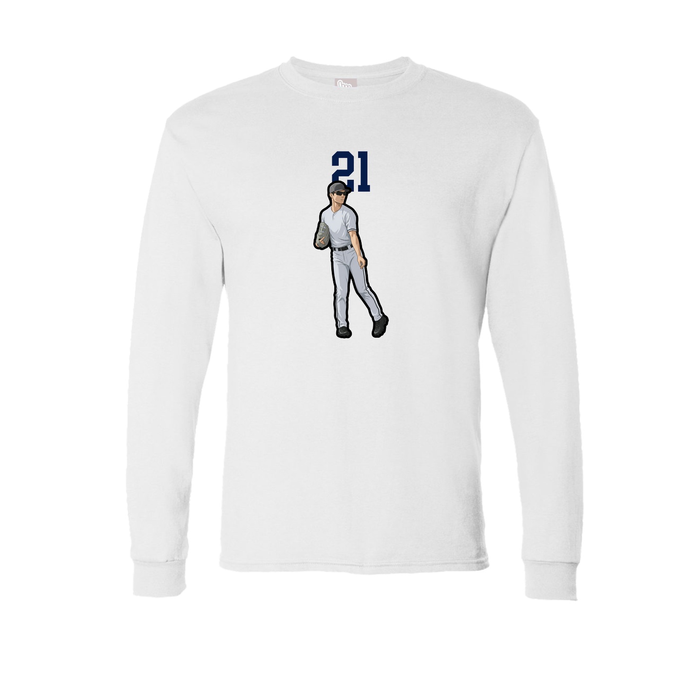 Long Sleeve Tee — Number Top in White