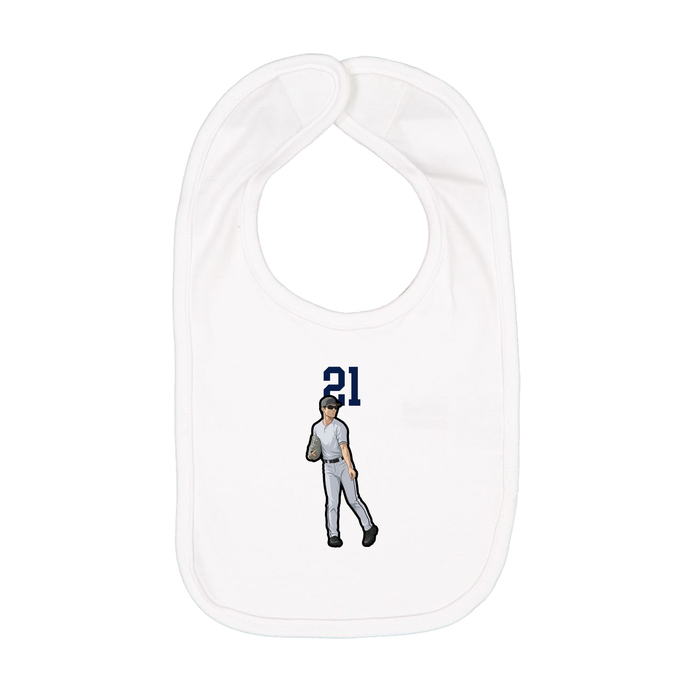 Infant Bib — Number Top in White