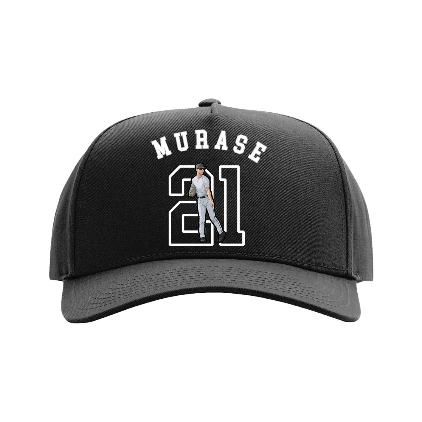 Full Fabric Five-Panel Champ Cap — Shirsey Arch in Black