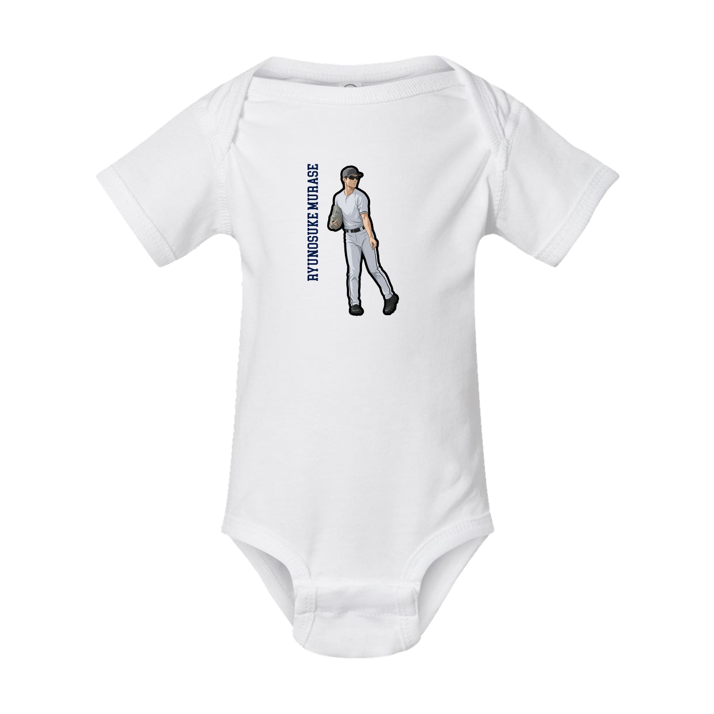 Baby Onesie — Name Vertical in White