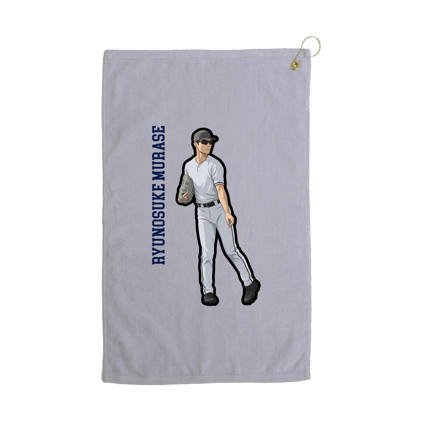 Golf Towel — Name Vertical in Grey