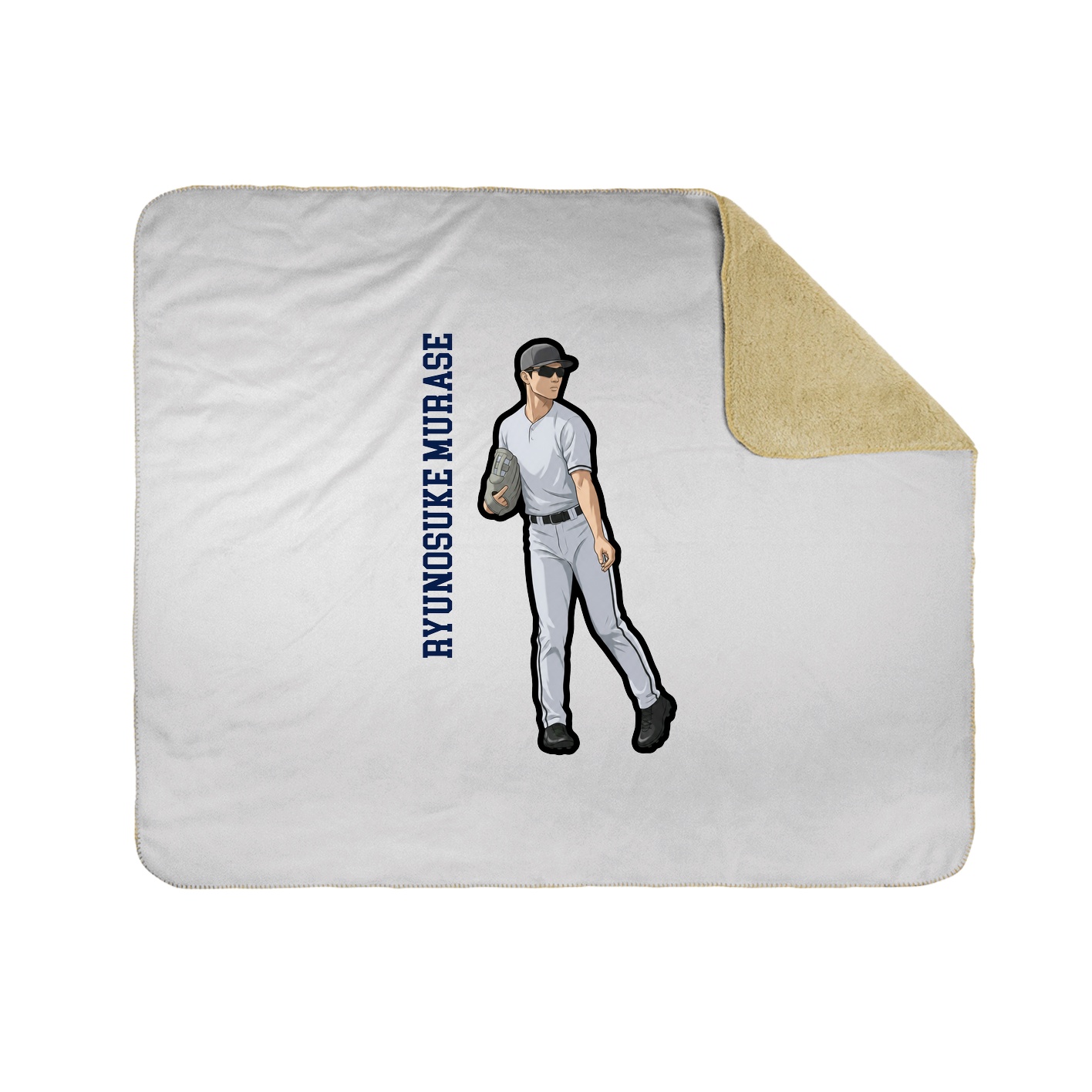 Throw Blanket — Name Vertical in White