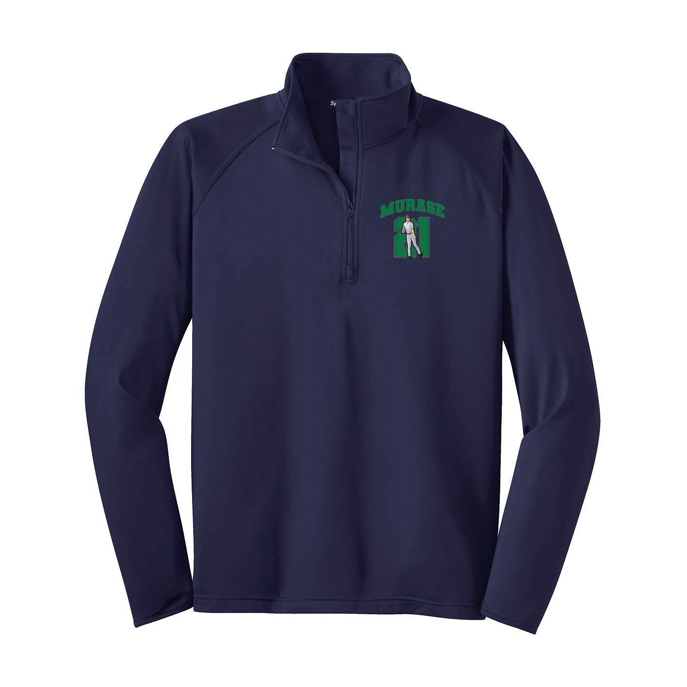 Q-Zip Pullover — Number in Navy