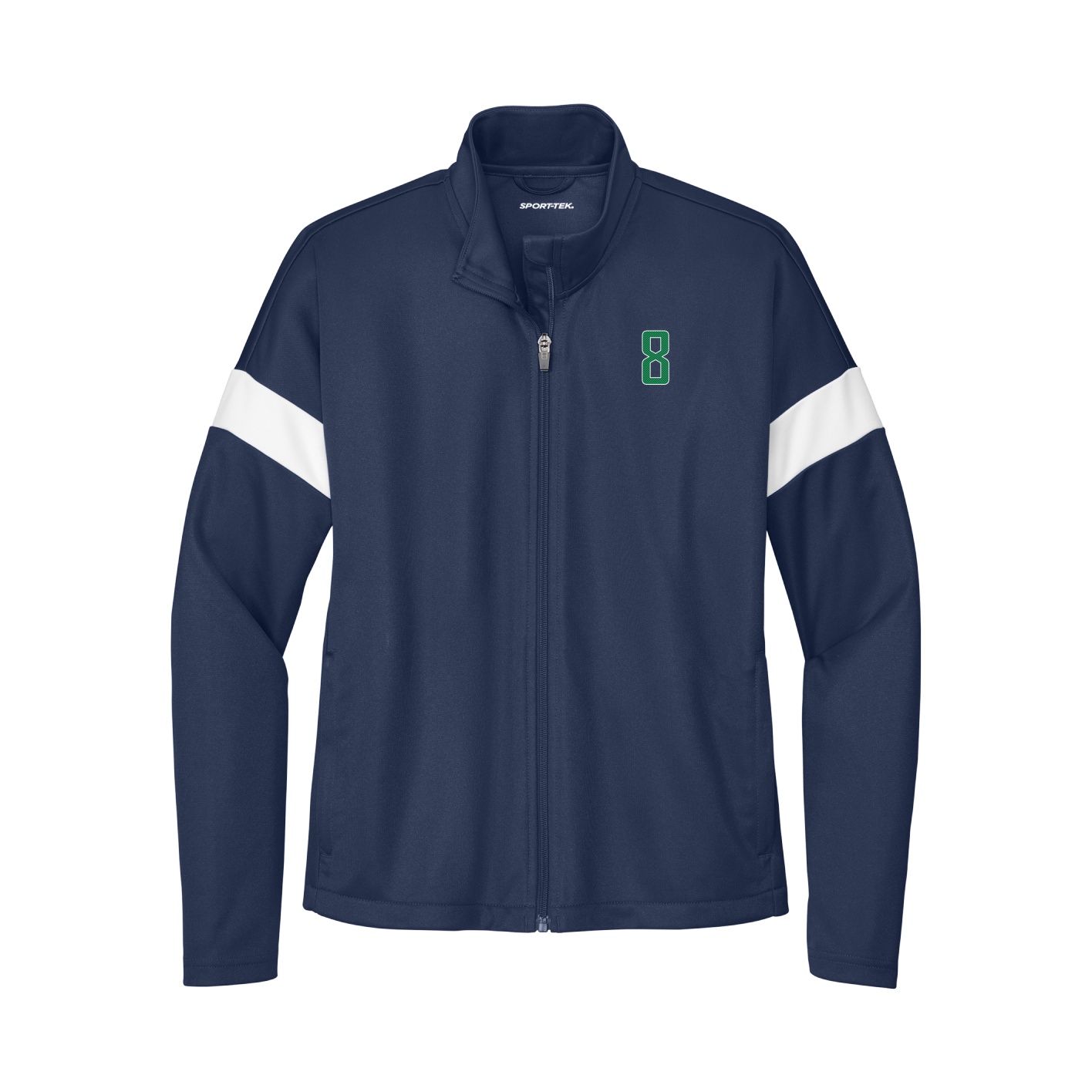 Womens Team Travel Full-Zip Jacket — Front Shirsy in Navy/White