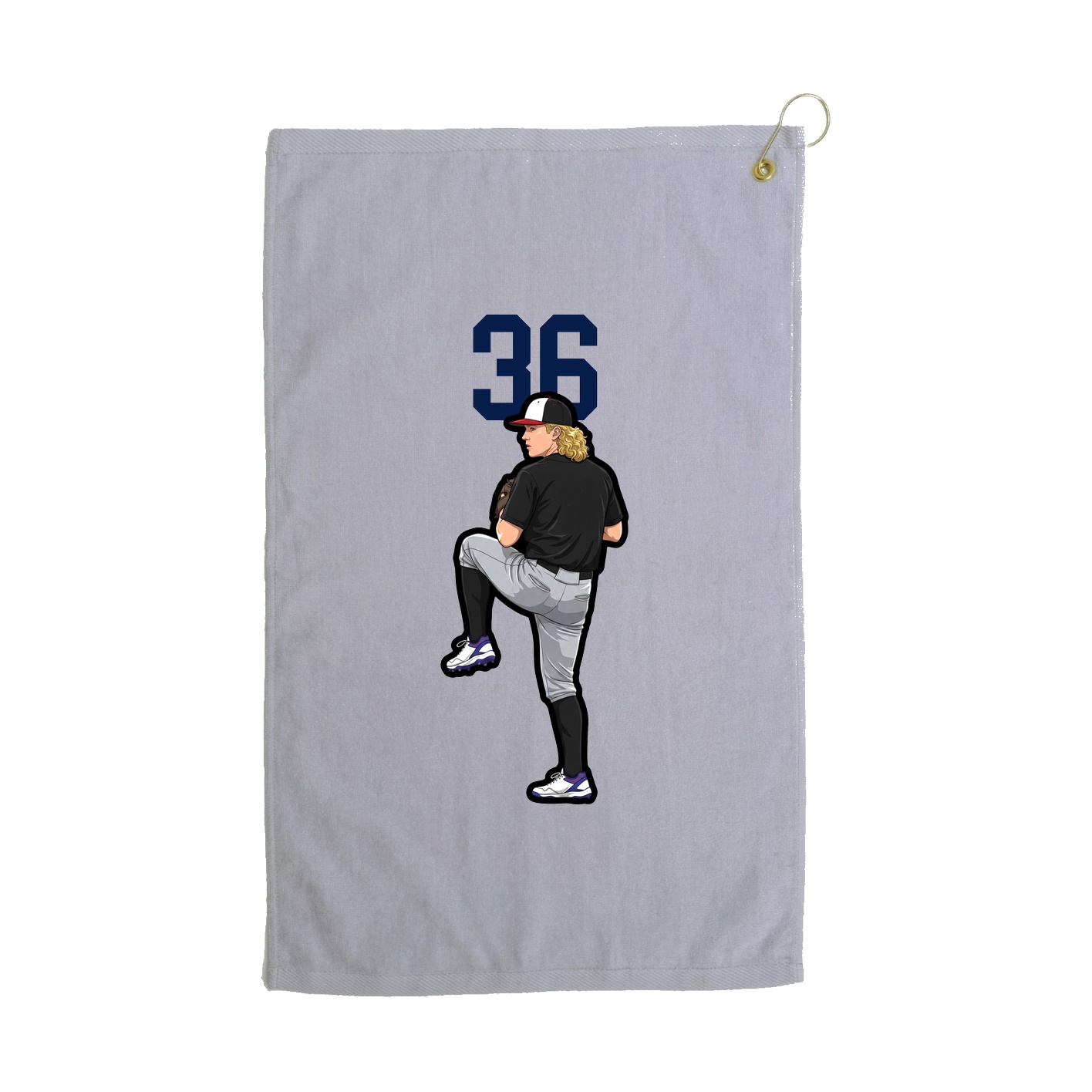 Golf Towel — Number Top in Grey