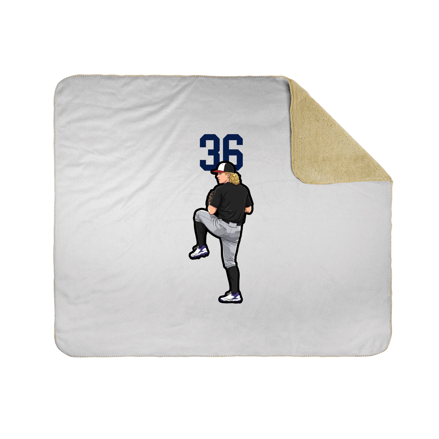 Throw Blanket — Number Top in White