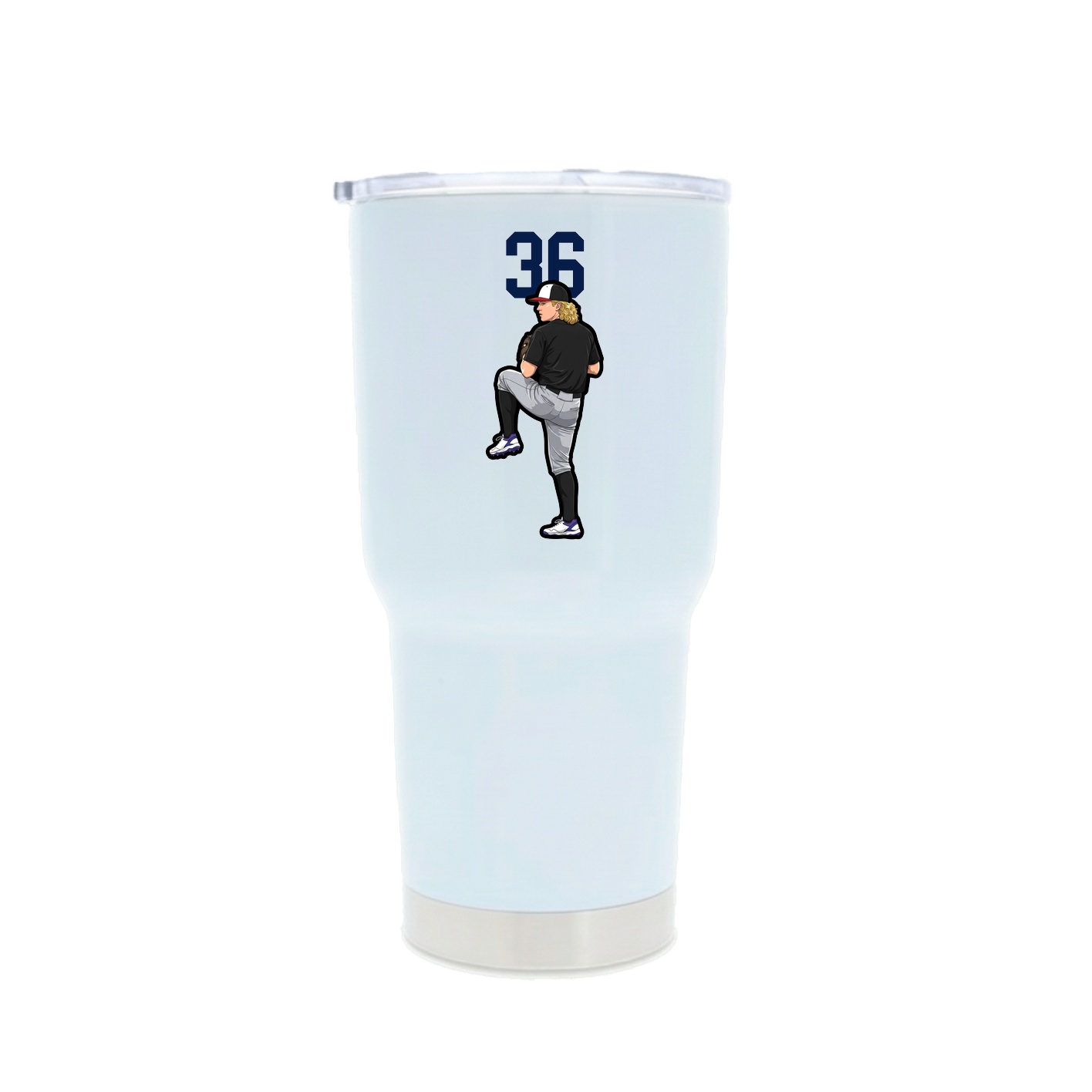 30oz Stainless Steel Tumbler — Number Top in White