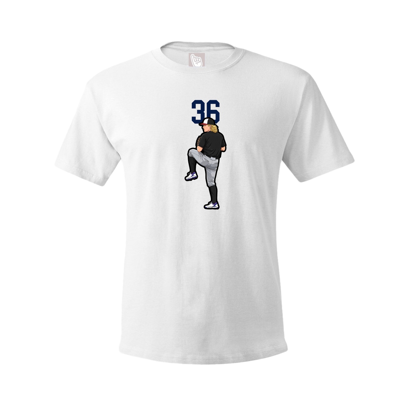 Youth Tee — Number Top in White
