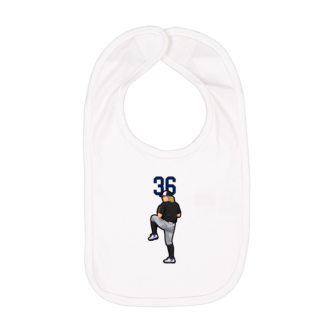 Infant Bib — Number Top in White
