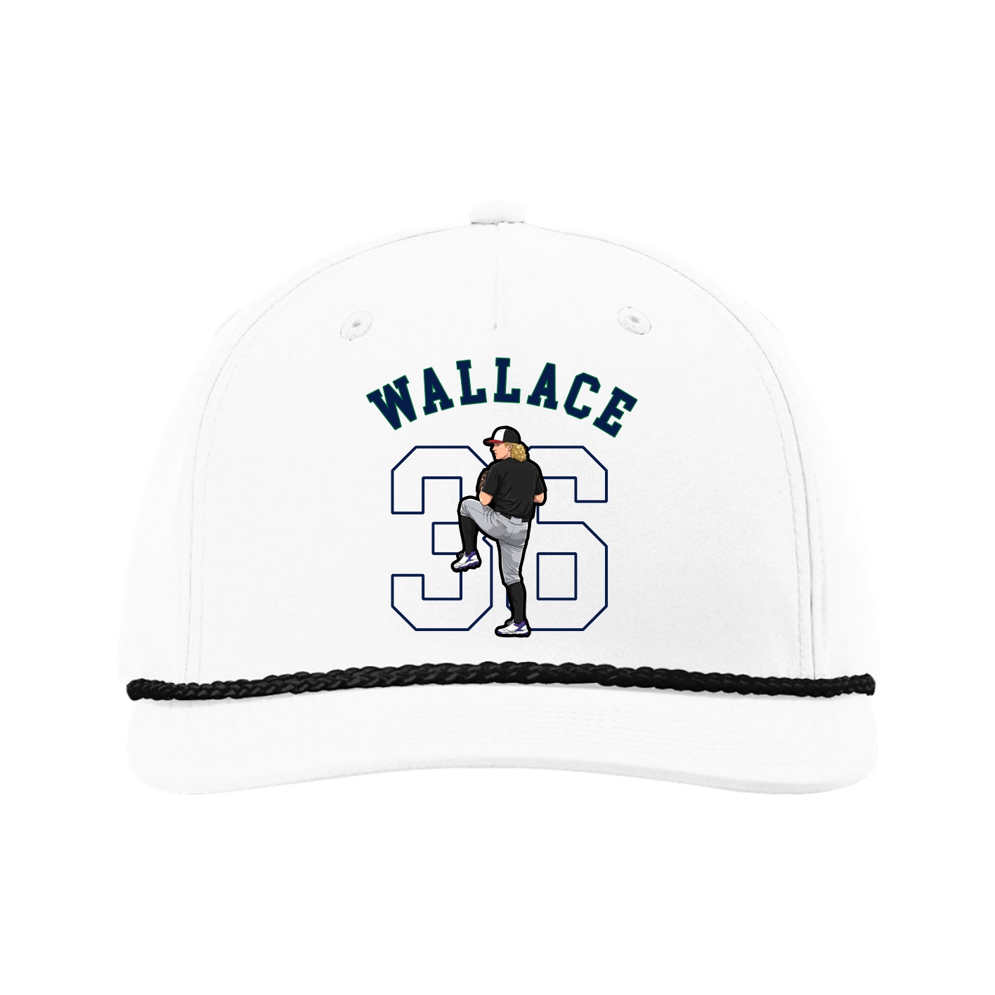 Five-Panel Classic Rope Cap — Shirsey Arch in White