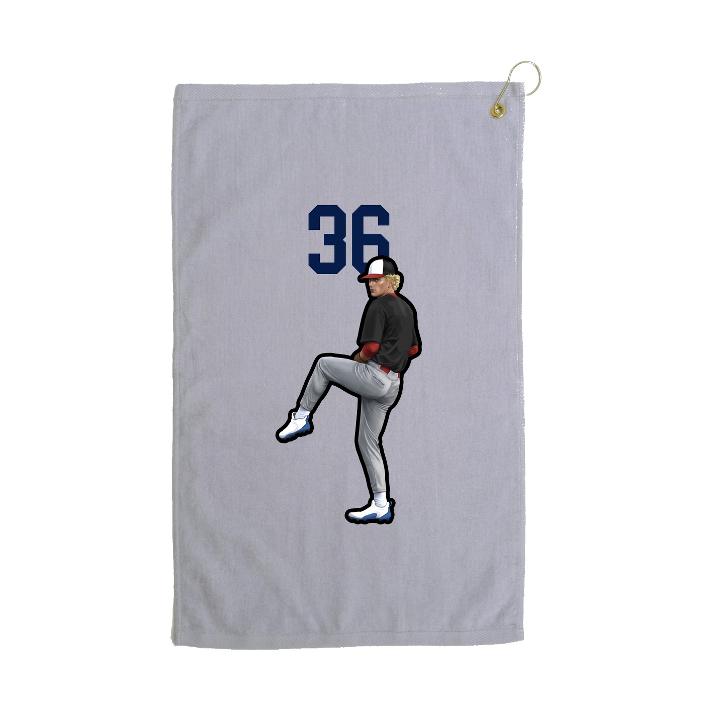 Golf Towel — Number Top in Grey