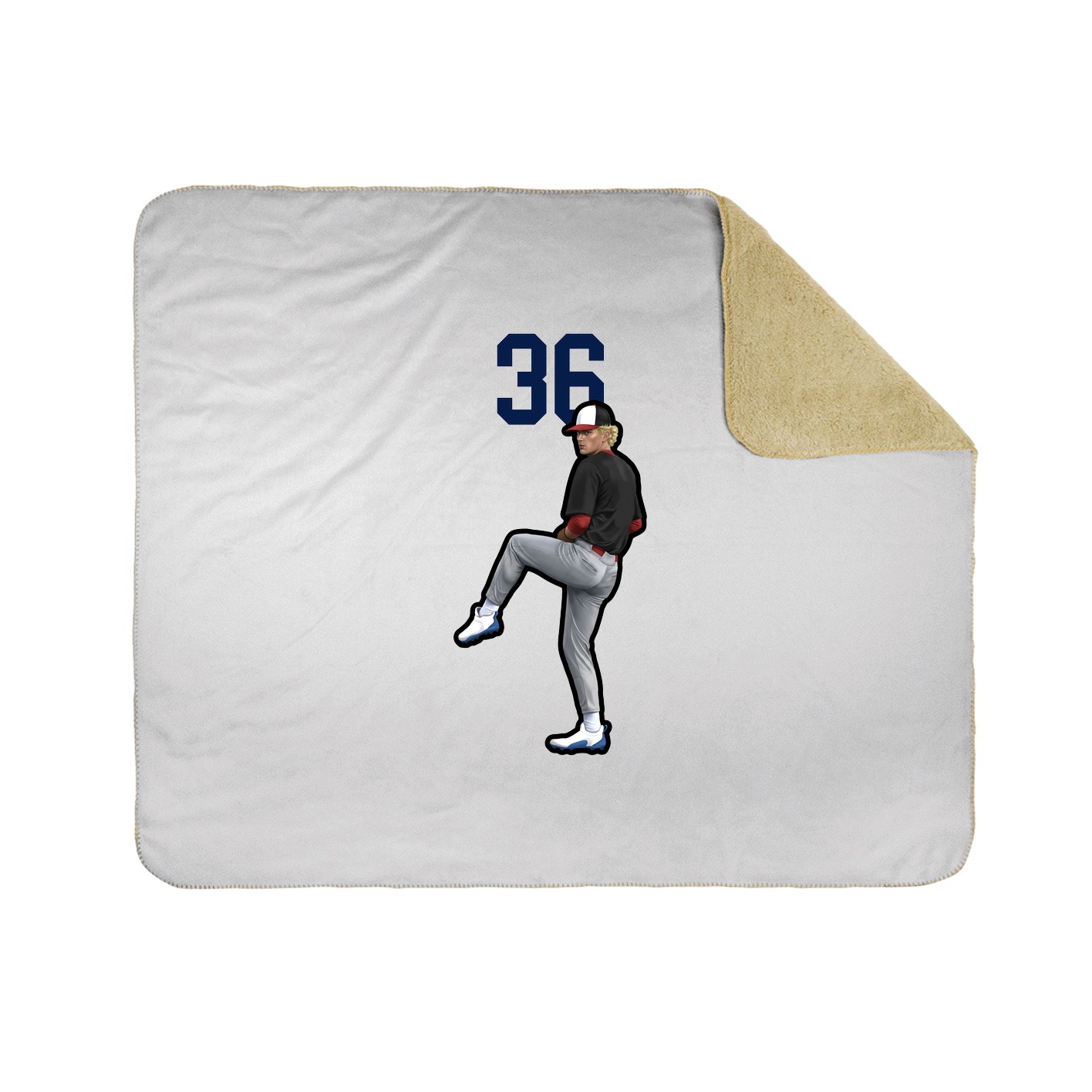 Throw Blanket — Number Top in White