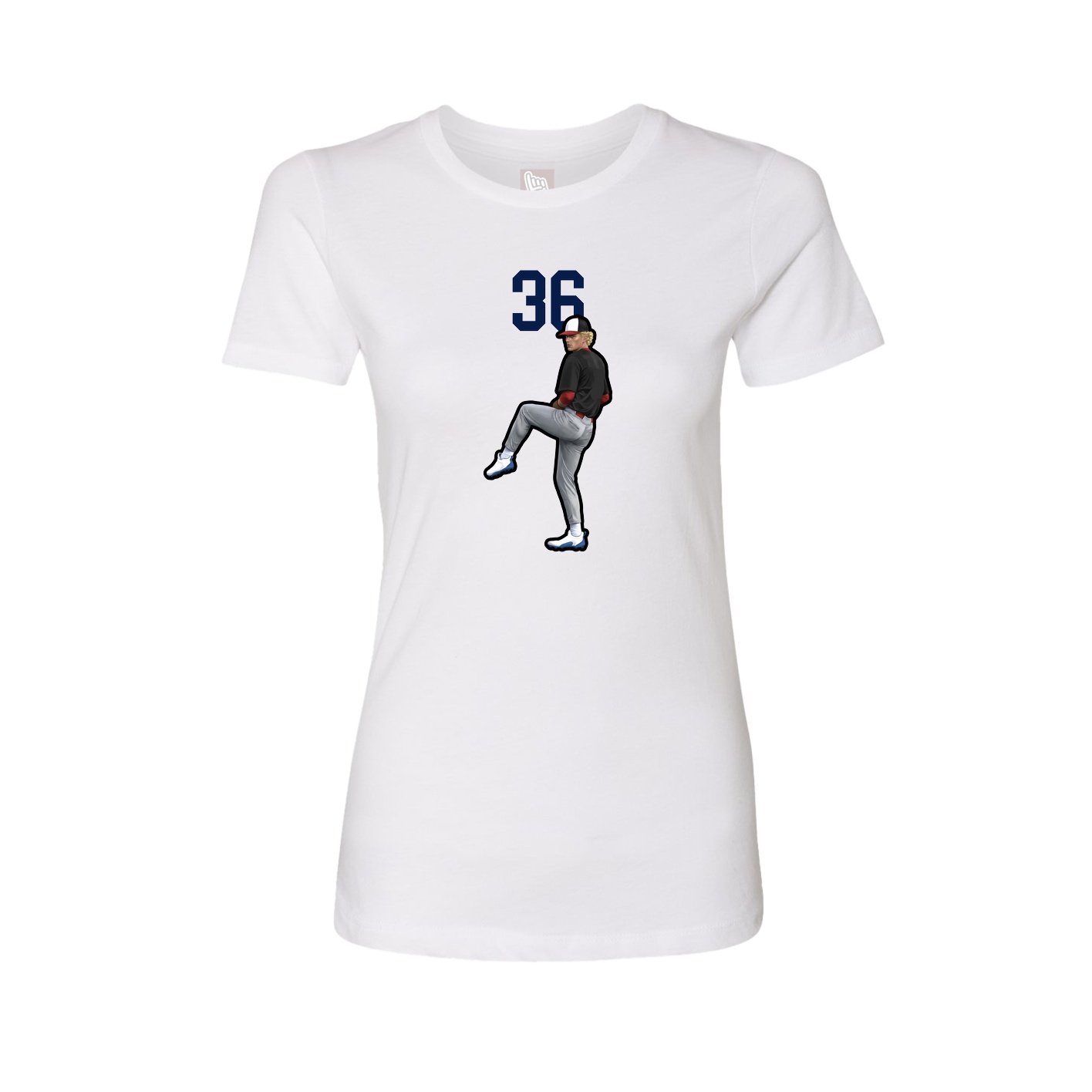 Fitted Women's Tee — Number Top in White