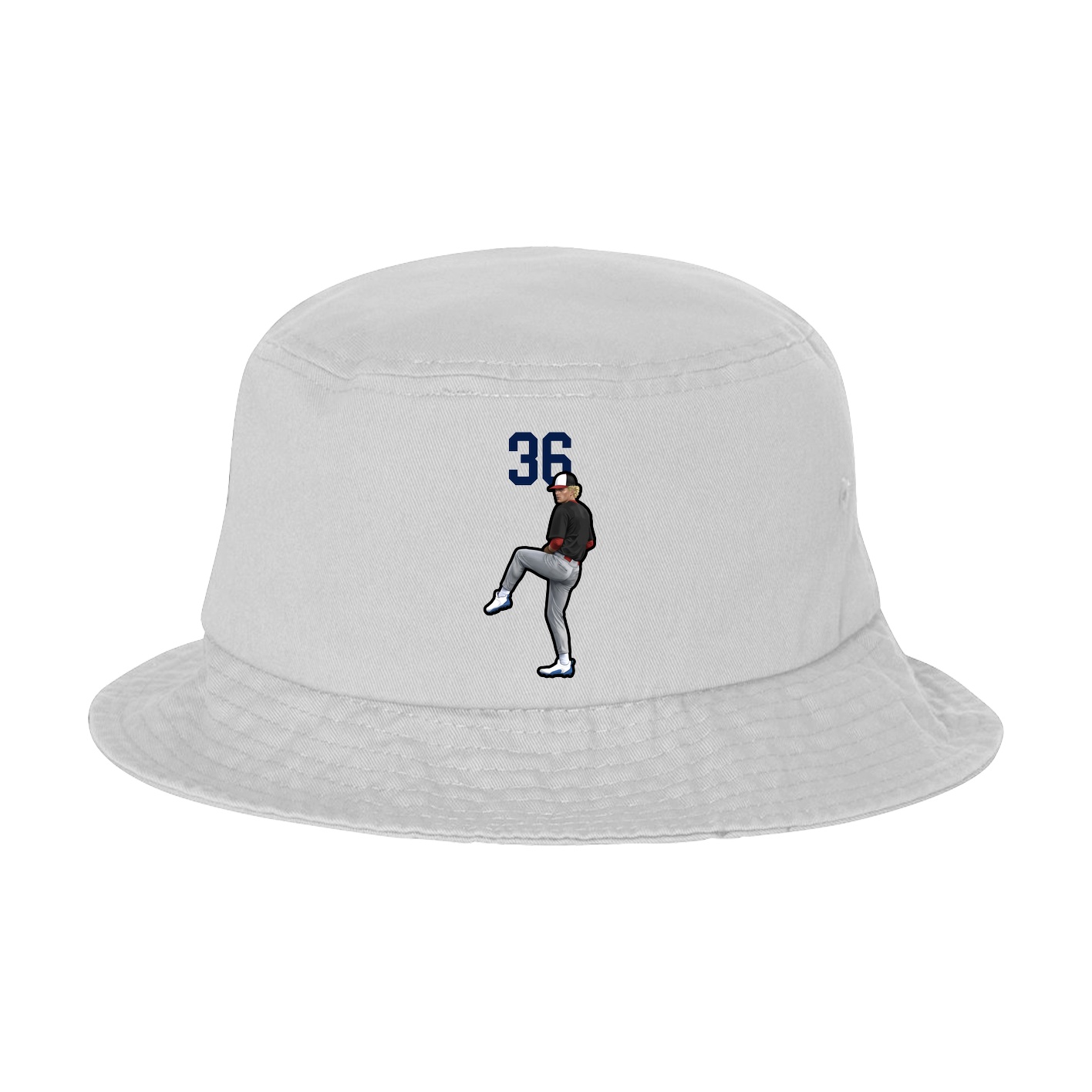 Bucket Cap — Number Top in White