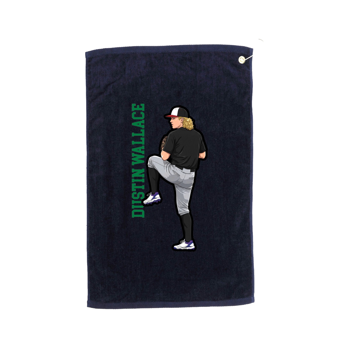 Golf Towel — Name Vertical in Navy