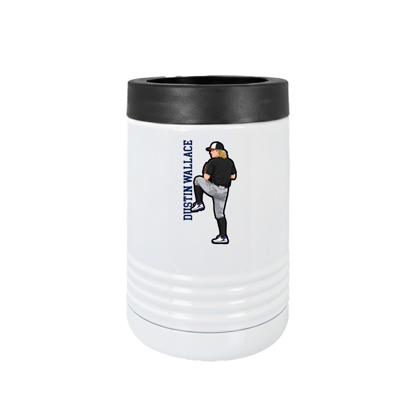 Beverage Holder — Name Vertical in White