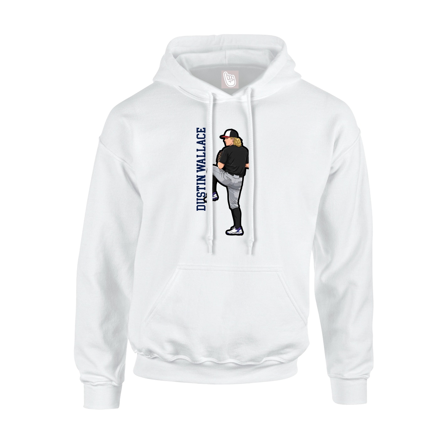 Hoodie — Name Vertical in White