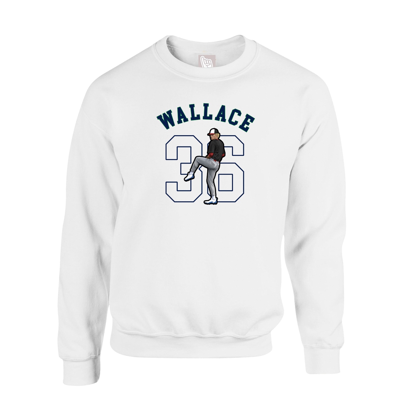 Fleece Crew — Shirsey Arch in White