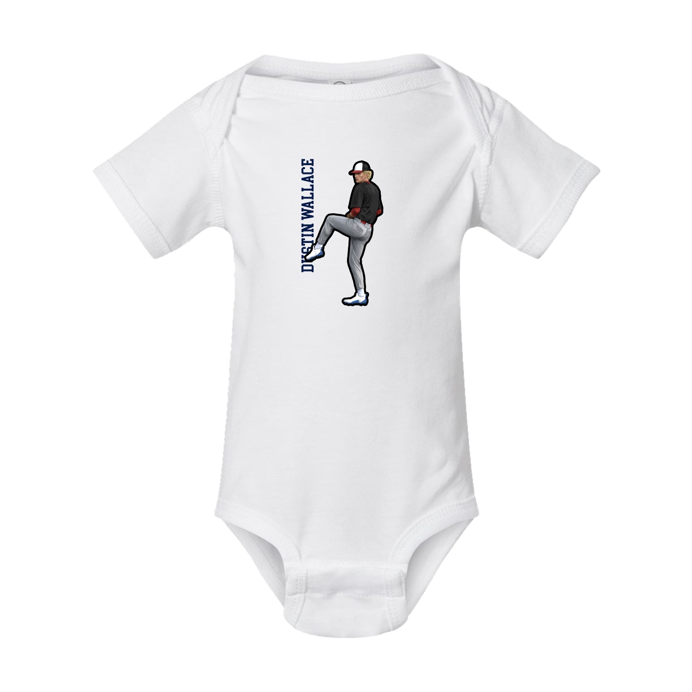 Baby Onesie — Name Vertical in White