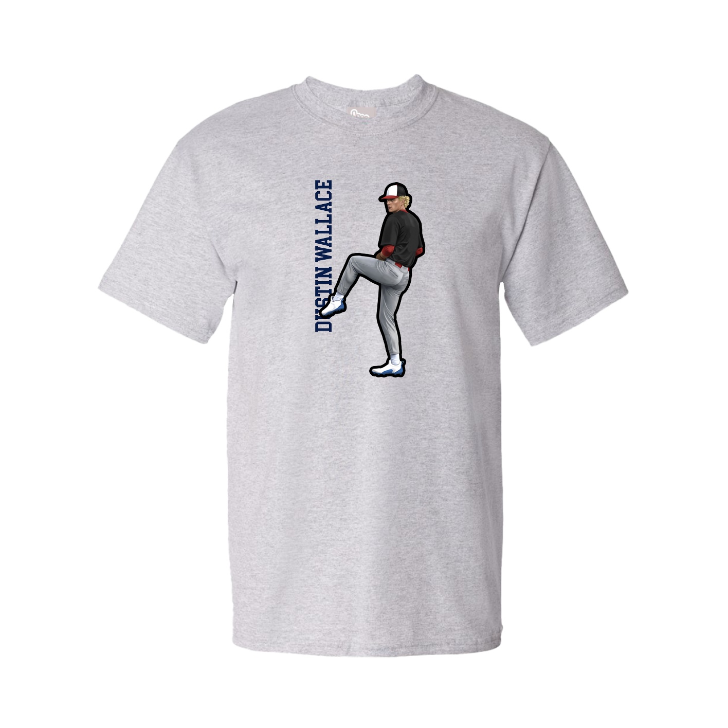 Youth Tee — Name Vertical in Grey