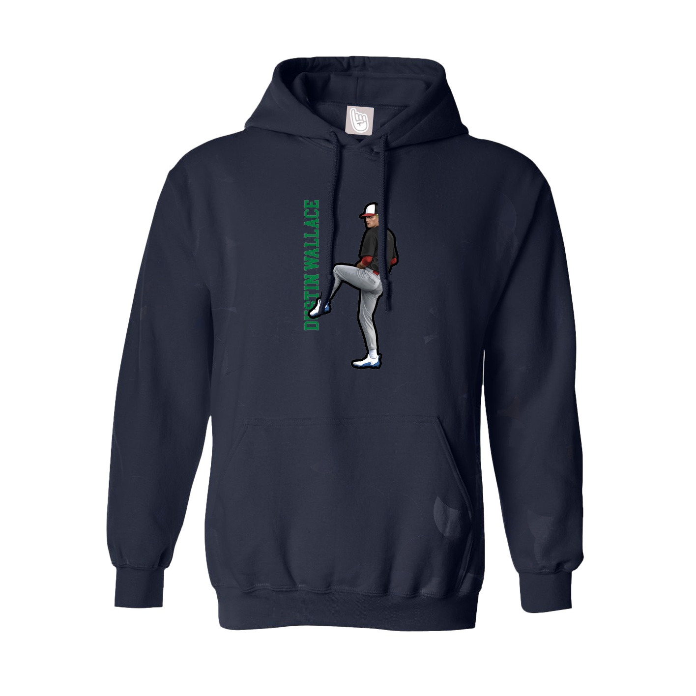 Hoodie — Name Vertical in Navy