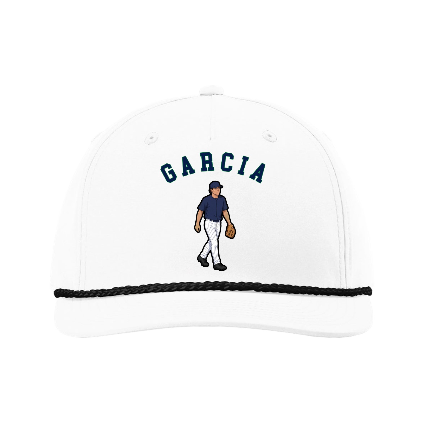 Five-Panel Classic Rope Cap — Shirsey Arch in White