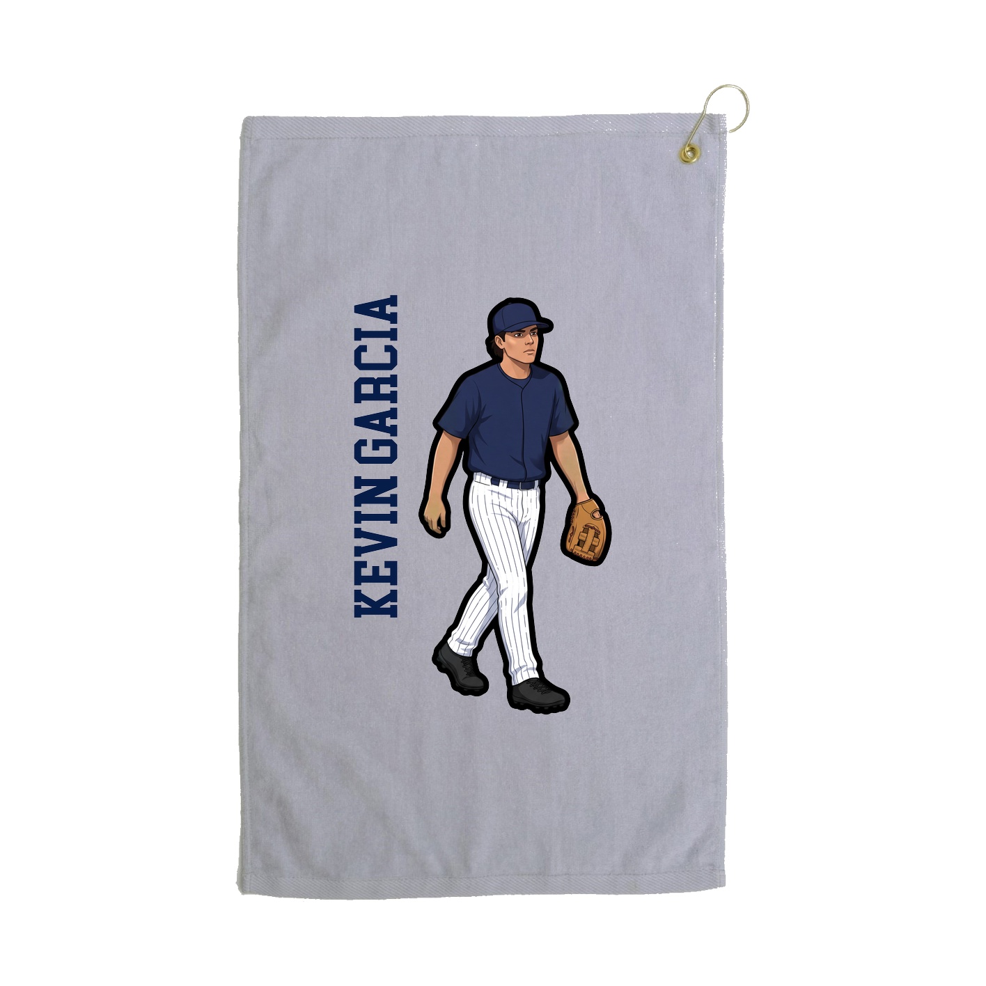 Golf Towel — Name Vertical in Grey