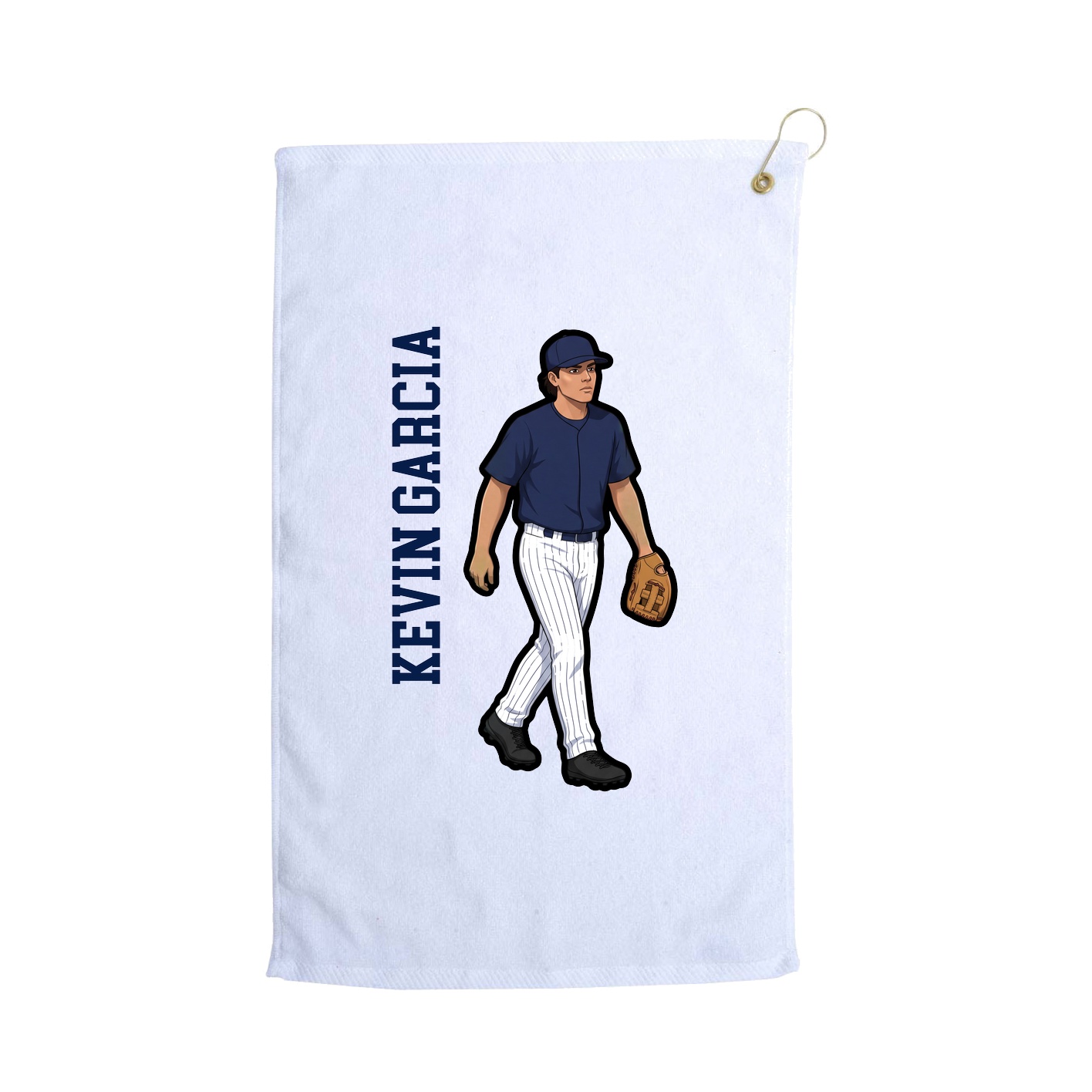 Golf Towel — Name Vertical in White