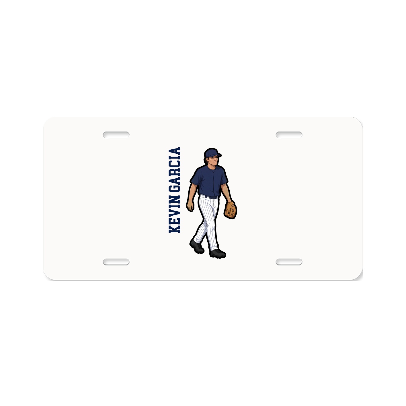 License Plate — Name Vertical in Classic