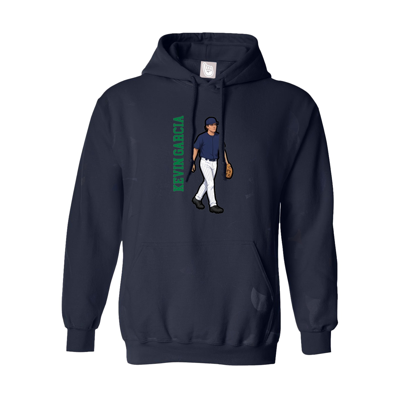 Youth Hoodie — Name Vertical in Navy