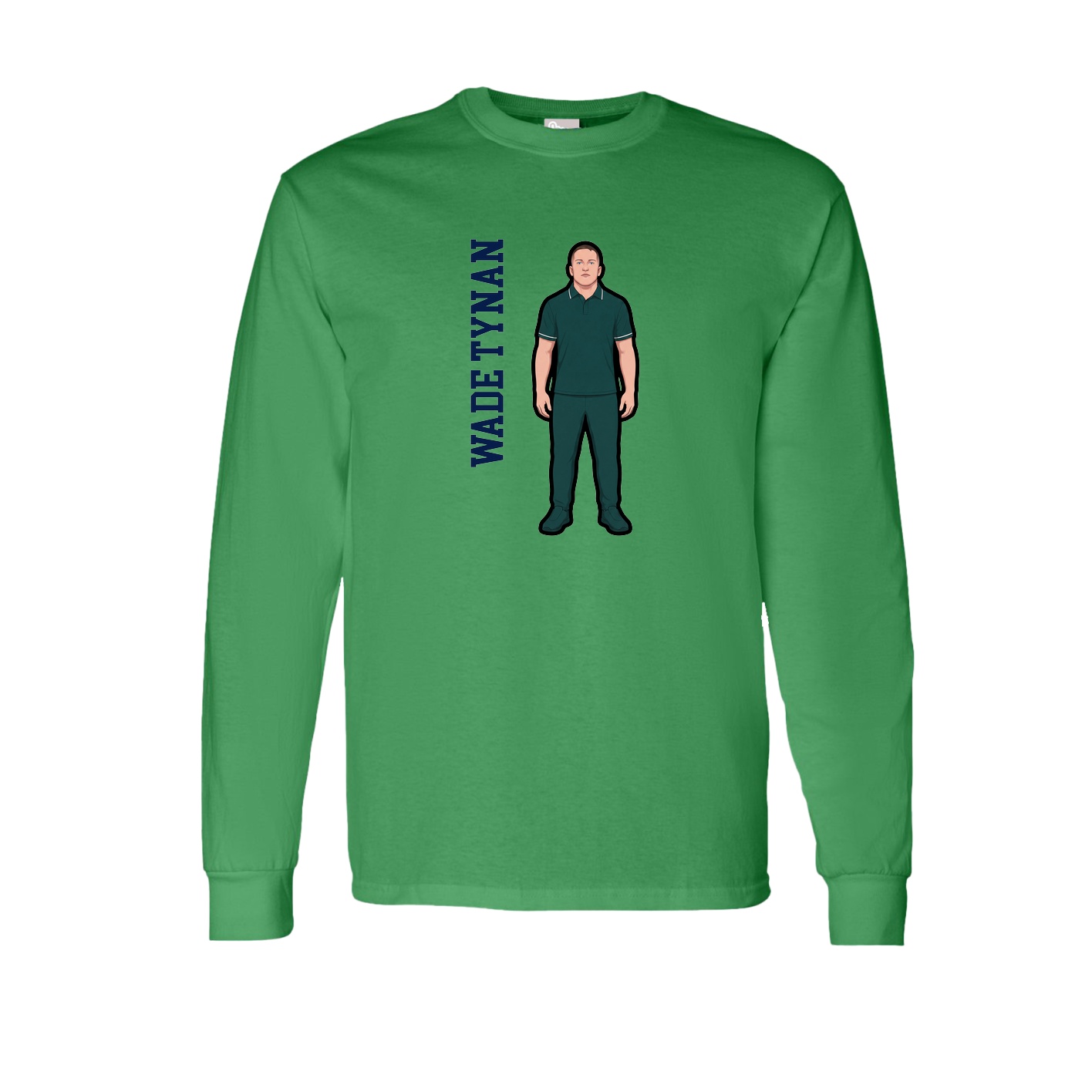 Long Sleeve Tee — Name Vertical in Green