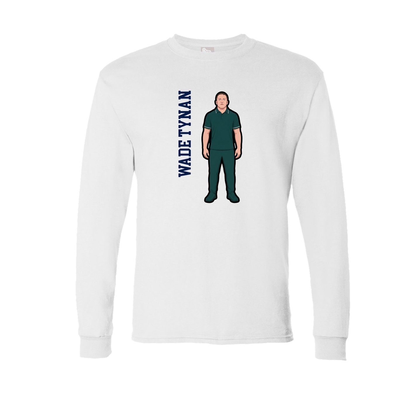 Long Sleeve Tee — Name Vertical in White