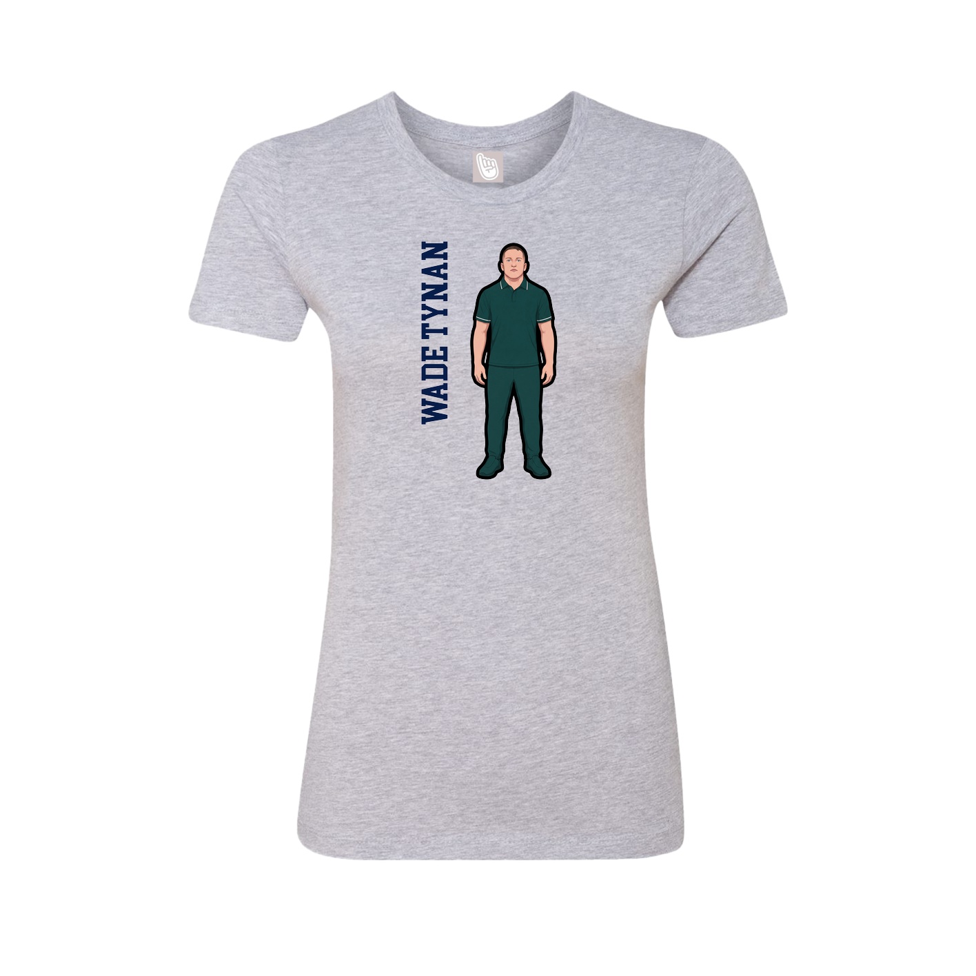 Fitted Women's Tee — Name Vertical in Grey