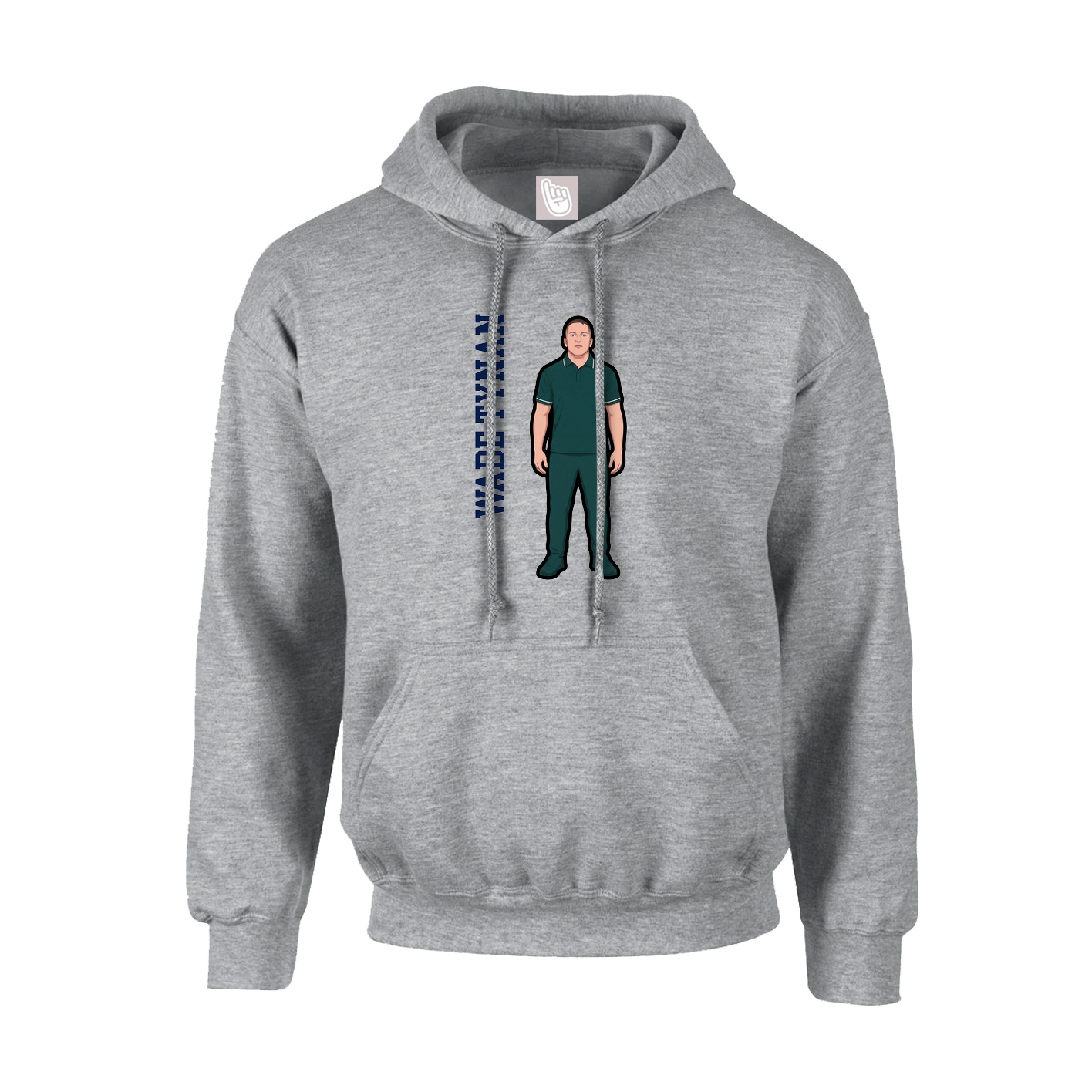 Youth Hoodie — Name Vertical in Grey