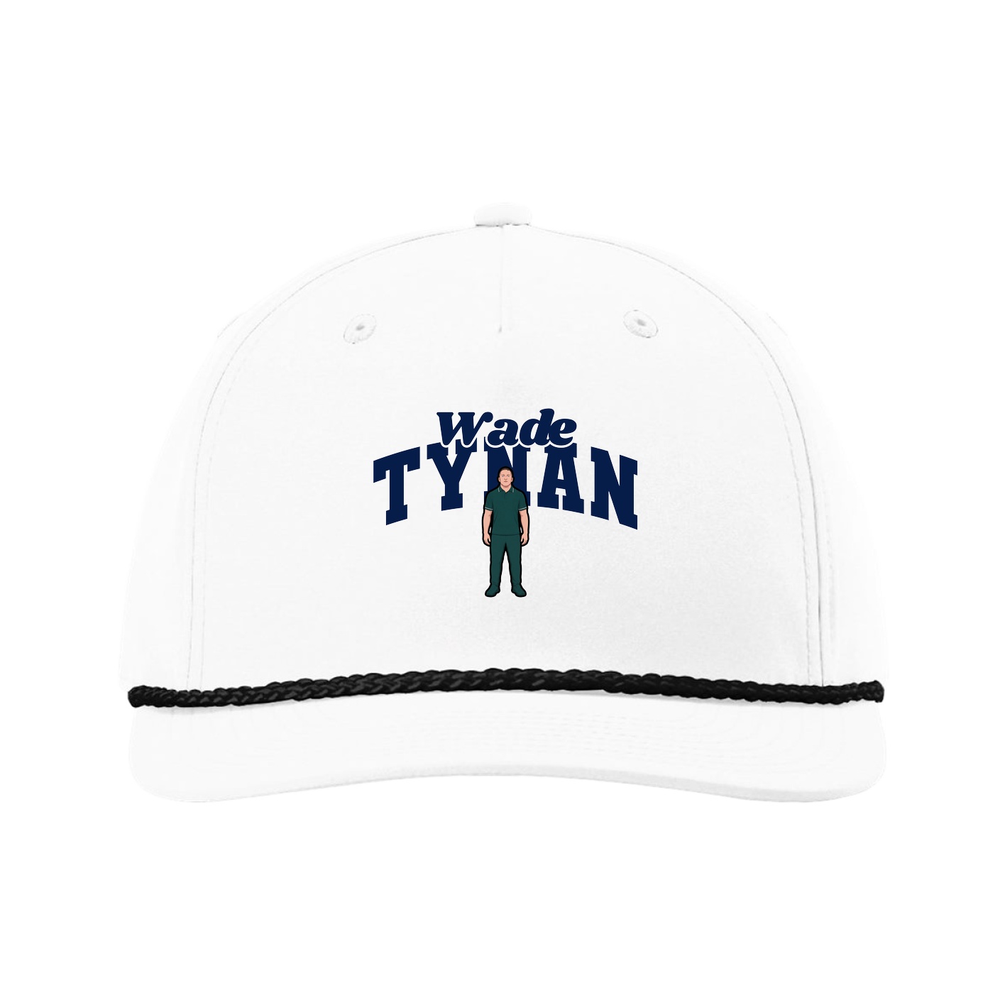 Five-Panel Classic Rope Cap — Signature Arch in White