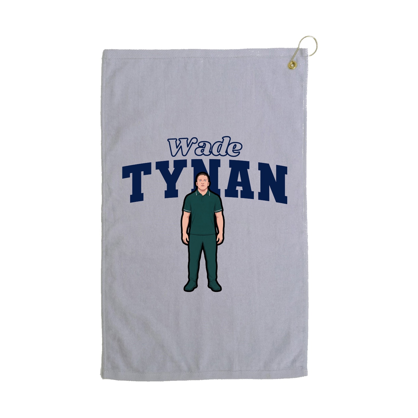 Golf Towel — Name Arch in Grey