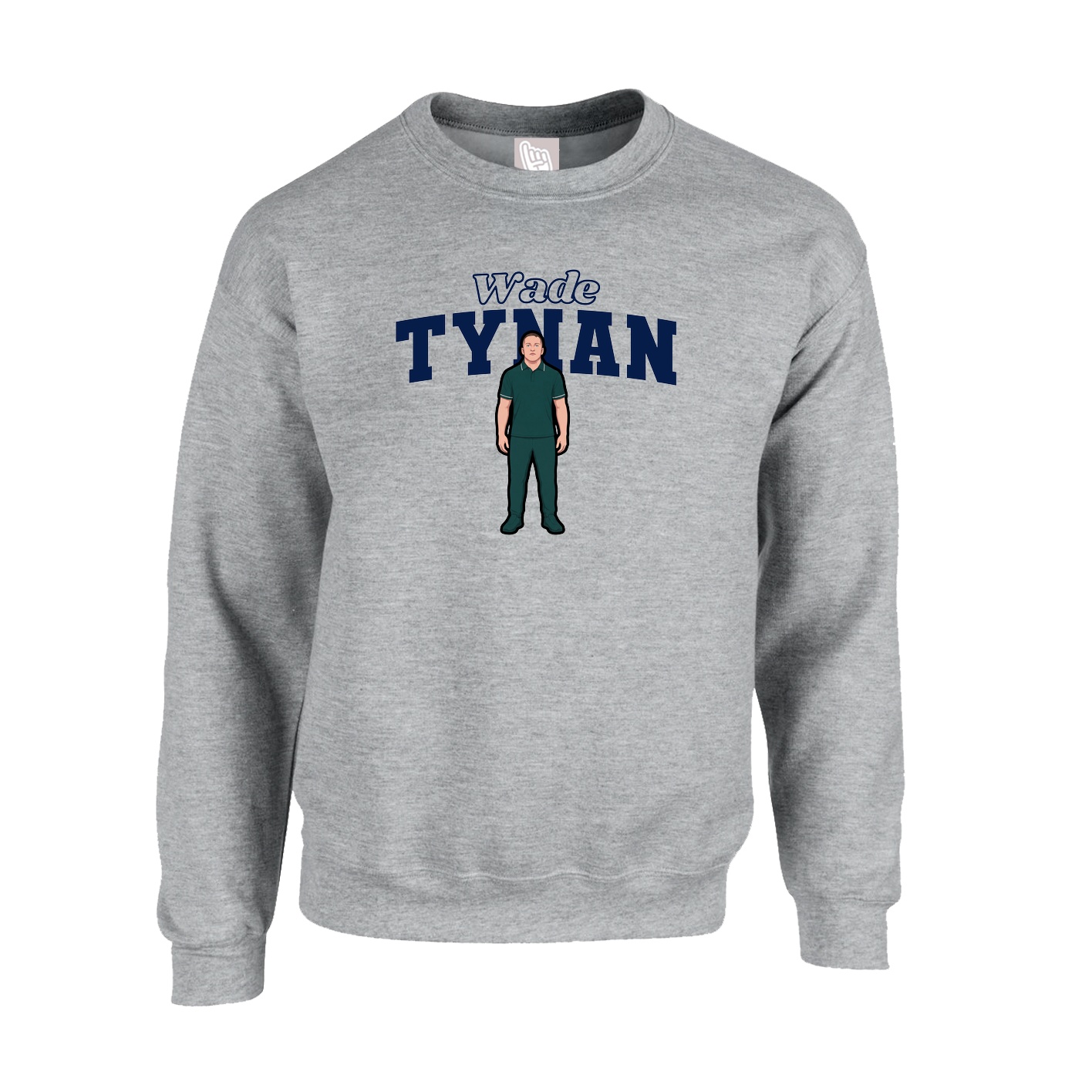 Fleece Crew — Name Arch in Grey